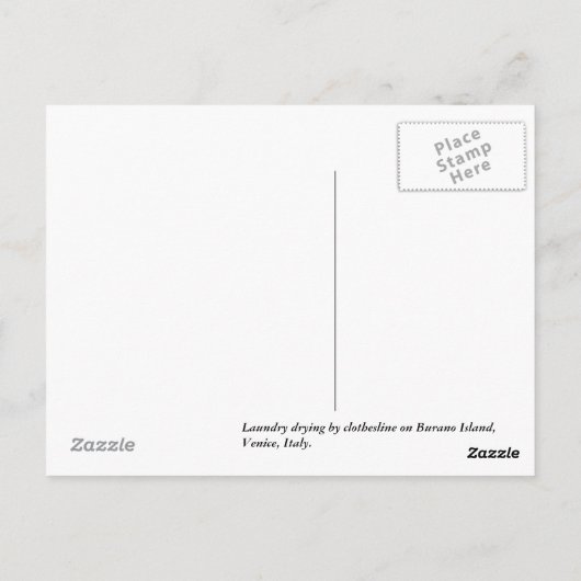 Lave-linge séché par linge, carte postale (Dos)