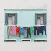 Lave-linge séché par linge, carte postale (Devant)