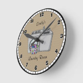 Lave-linge Tan Personnalisée Horloge ronde (Angle)