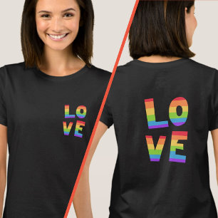 LAVE regenboogkleuren elegant voor- en achterafdru T-shirt