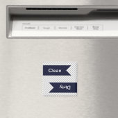 Lave-vaisselle Gris & Blanc Motif rayé Magnets (In Situ (Lave-vaisselle))