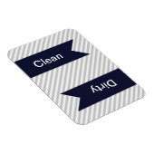 Lave-vaisselle Gris & Blanc Motif rayé Magnets (Côté Droit)