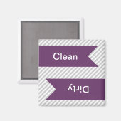 Lave-vaisselle Gris & Blanc Motif rayé Magnets (Recto/Verso)