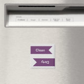 Lave-vaisselle Gris & Blanc Motif rayé Magnets (In Situ (Lave-vaisselle))