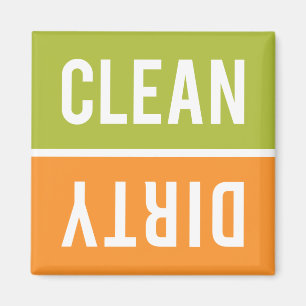 Lave-vaisselle Magnet CLEAN   DIRTY - Vert & Orang