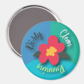 Lave-vaisselle Magnet Joli Fleur de cuisine propre (Recto/Verso)