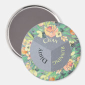 Lave-vaisselle Magnet Nettoyer Fleurs de course sa (Recto/Verso)