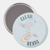Lave-vaisselle Magnet Sale Nettoyer de mignons ois (Recto/Verso)