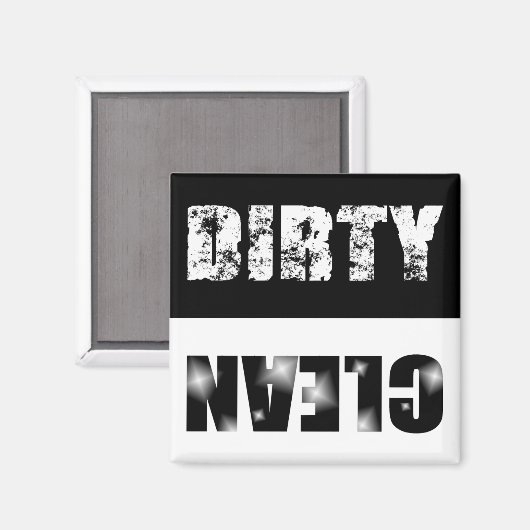 Lave-vaisselle noir et blanc Magnet (Recto/Verso)