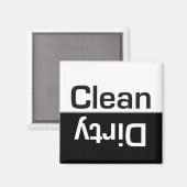 Lave-vaisselle noir et blanc Magnet nettoyant (Recto/Verso)