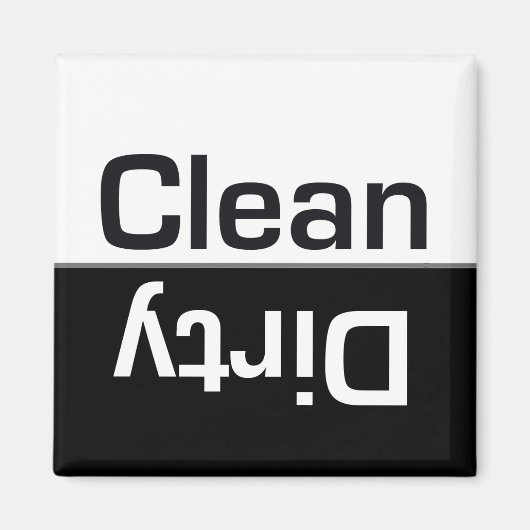 Lave-vaisselle noir et blanc Magnet nettoyant (Devant)