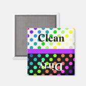 Lave-vaisselle Polka coloré Magnet (Recto/Verso)