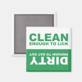 Lave-vaisselle propre aimant (vert) (Recto/Verso)