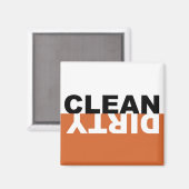 Lave-vaisselle propre sale Magnet orange (Recto/Verso)