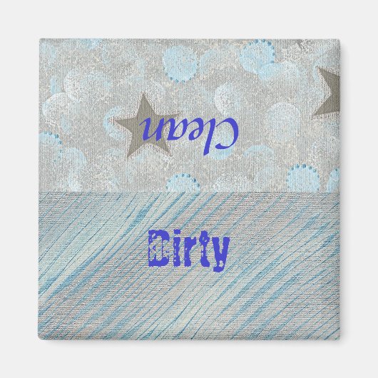 Lave-vaisselle sale magnets - bulles et étoiles (Devant)