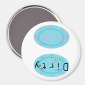 Lave-vaisselle sale magnets - plateaux bleus (Recto/Verso)