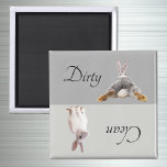 Lave-vaisselle sale propre Magnet Bunny Rabbit Que<br><div class="desc">This design created though digital art. It may be personalized in the area provide or customizing by choosing the click to customize further option and changing the name, initials or words. Donc, change le texte color and style or delete the text for an image only design. Contact me at colorflowcreations@gmail.com...</div>