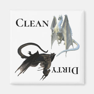 Lave-vaisselle sale propre Magnet Dragon