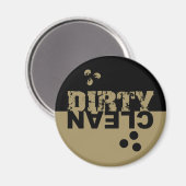 Lave-vaisselle sale/propre Magnet noir et or (Recto/Verso)