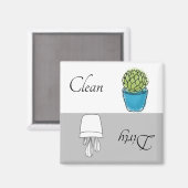 Lave-vaisselle sale propre Magnet Plante succulent (Recto/Verso)