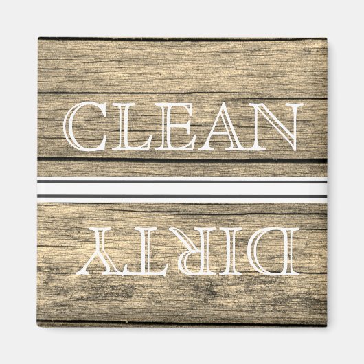 Lave-vaisselle Style bois Magnet Propre et sale (Devant)