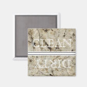 Lave-vaisselle style marbre Magnet Propre et sale (Recto/Verso)