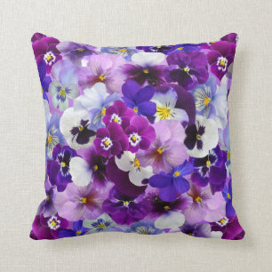 Lavendar, blanc, violet Coussin floral