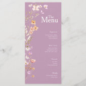 Lavendar Bloemen Wedding Event Menu Tafel Decor (Voorkant)
