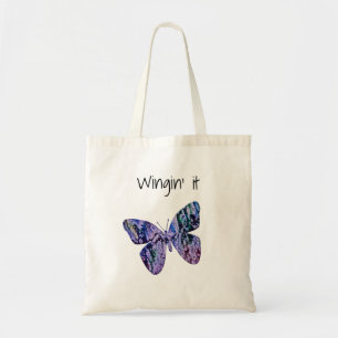 Lavendar Butterfly wingin it Tote Bag