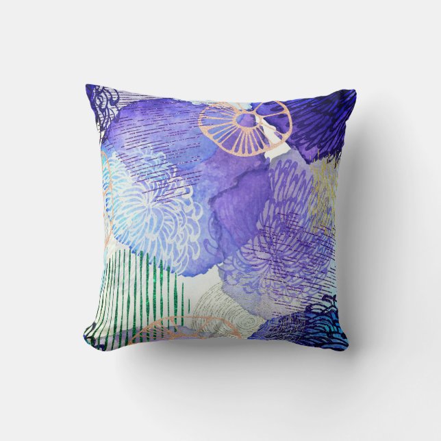 Lavendar et Coussin Abstrait bleu (Recto)