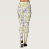 Lavendar et vert printemps Floral Design Leggings (Dos)
