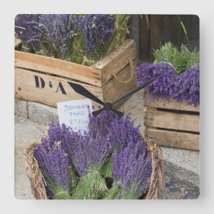 Lavendar for sale, Provence, Frankrijk Vierkante Klok
