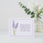 Lavendar Funeral Note Card Flat Bereavement Note Bedankkaart (Staand voorkant)