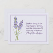 Lavendar Funeral Note Card Flat Bereavement Note Bedankkaart (Voorkant / Achterkant)