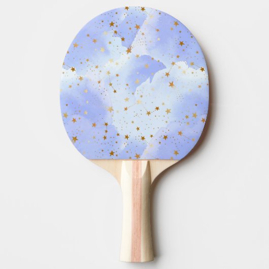 Lavendar gouden ster patroon tafeltennisbatje (Voorkant)