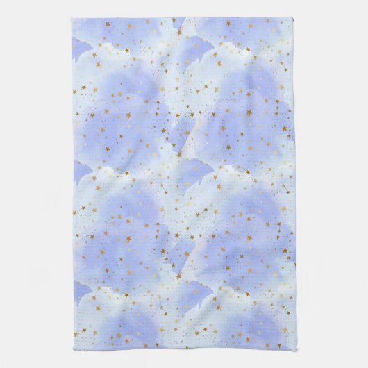 Lavendar gouden ster patroon theedoek (Verticaal)