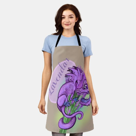 Lavendar kleine kruiddraak schort (Gedragen)