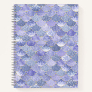 Lavendar Paarse Monogram Mermaid Journal Notitiebo Notitieboek