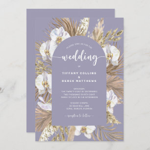 Lavendar Pampas Grass Arch Faire-part de mariage