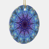 Lavendar Starburst Mandala Round Ornament (Rechts)