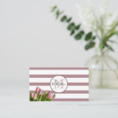 Lavendeklaag en Tulpen, monogrammen Visitekaartje (Staand voorkant)