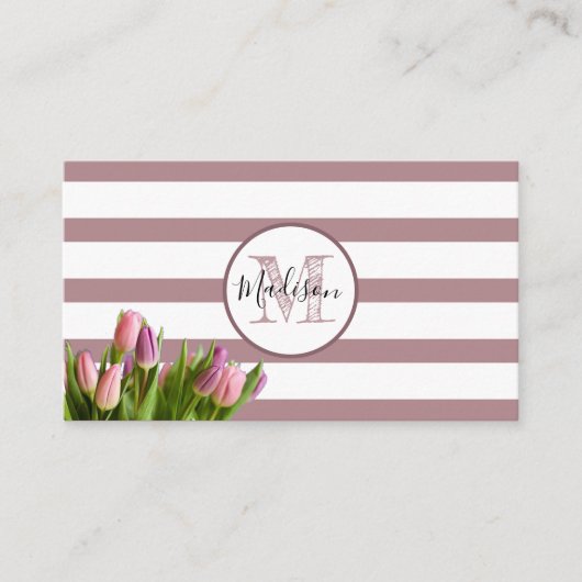 Lavendeklaag en Tulpen, monogrammen Visitekaartje (Voorkant)