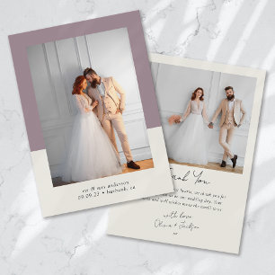 Lavendel 2 foto kalligrafie bruiloft bedankkaart