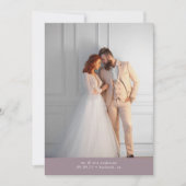 Lavendel 2 foto kalligrafie bruiloft bedankkaart (Voorkant)