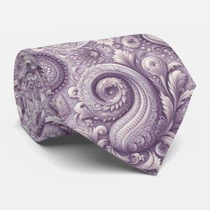 Lavendel 3D Paisley Reliëf Jacquard Nekdas Stropdas
