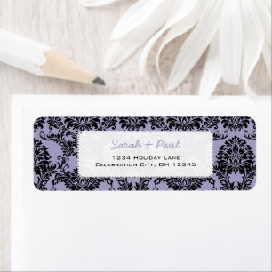 Lavendel 7 Zwart  Damask Retouradres Etiket