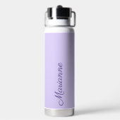 Lavendel aangepaste naam script waterfles (Achterkant)