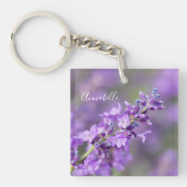 Lavendel aangepaste naam sleutelhanger