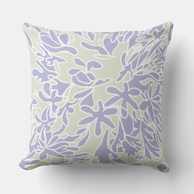 Lavendel Agapanthus Bloem Salie Groen Kussen (Voorkant)