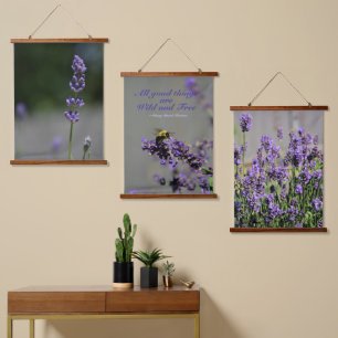 Lavendel Alle Goede Dingen Wild en Vrij Hommelbij Hangend Wandkleed